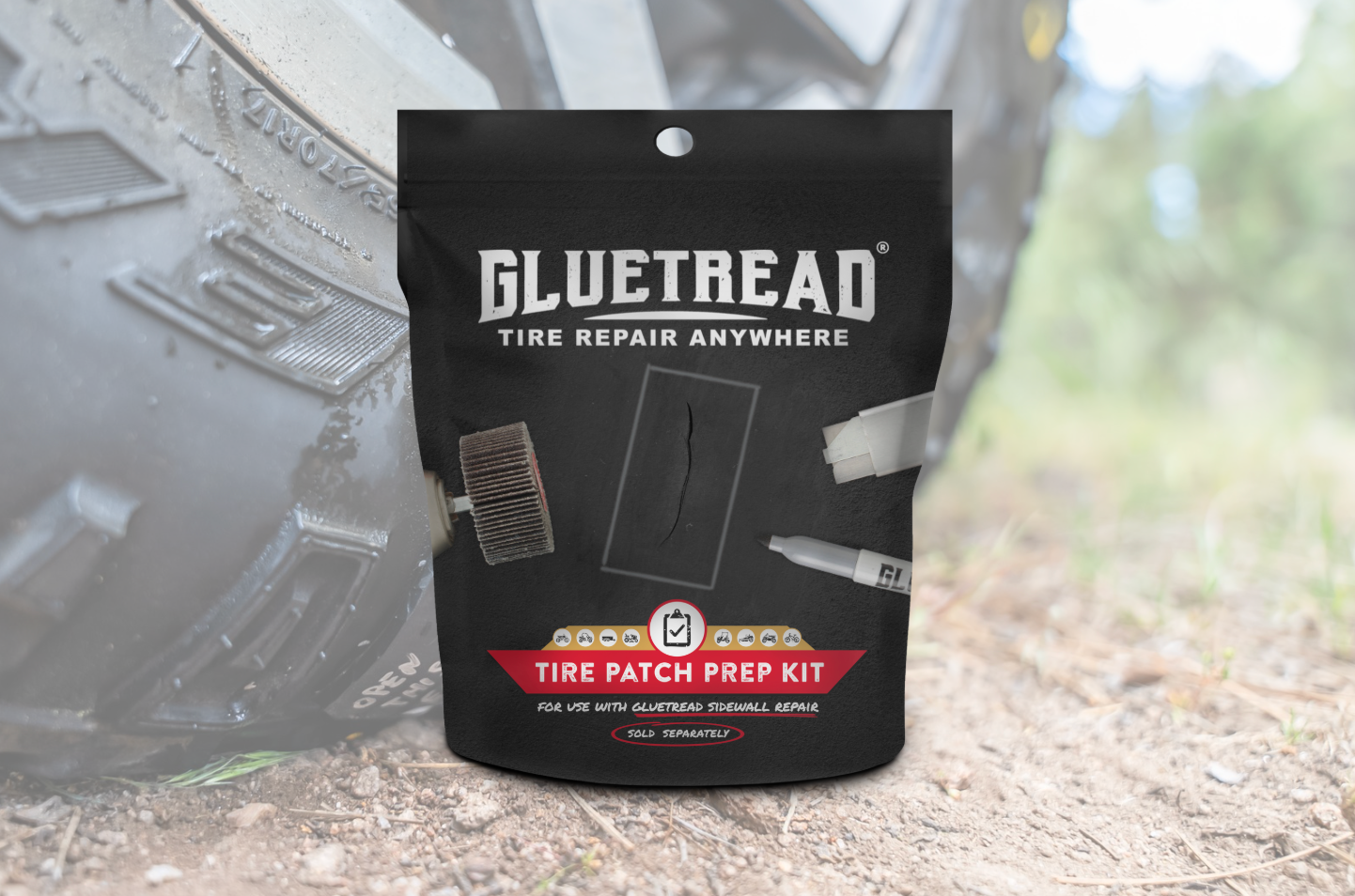 Easy Sidewall Repair: GlueTread's Tire Prep Kit