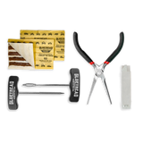 plugs for flat tires, t-handles made in America, pliers and razor